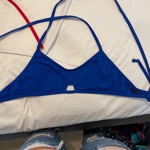 Blue Jolyn Top: Tie Back